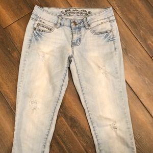 Juniors size 3 wax brand jeans with rip detail